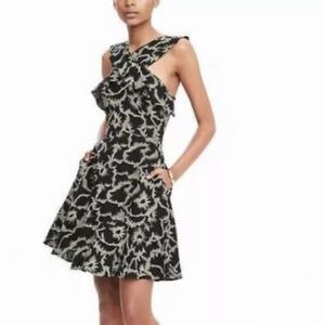 Banana Republic Halter Black Embroidered Dress - 2